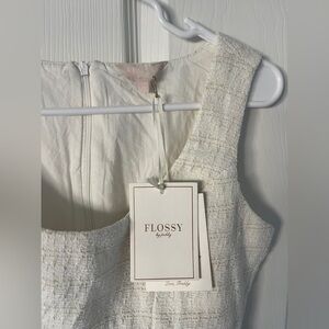 Flossy Cream Ruffle Dress